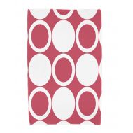 Simply Daisy, 30 x 60 Inch, ModCircles, Geometric Print Beach Towel, Red