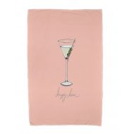 Simply Daisy, 30 x 60 inch, Martini Glass Happy Hour Geometric Print Beach Towel, Coral