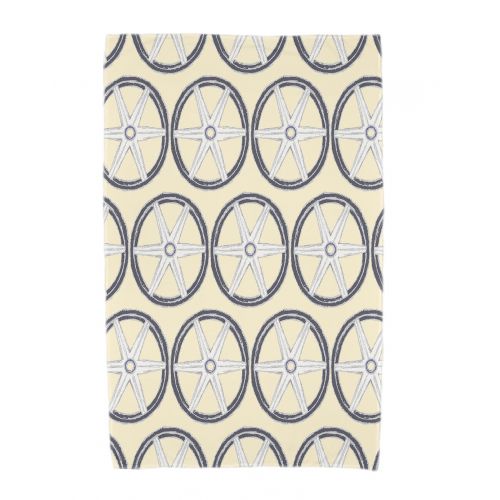  Simply Daisy, 30 x 60 Inch, Nautical Geo Lines, Geometric Print Beach Towel, Yellow