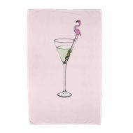 Simply Daisy, 30 x 60 inch, Martini Glass Flamingo Geometric Print Beach Towel, Pink