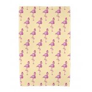 Simply Daisy, 30 x 60 inch, Flamingo Fanfare Multi Animal Print Beach Towel, Yellow
