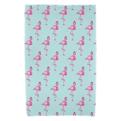  Simply Daisy, 30 x 60 inch, Flamingo Fanfare Multi Animal Print Beach Towel, Yellow