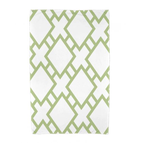  Simply Daisy, 30 x 60 inch, Square in St. Louis Geometric Print Beach Towel, Green