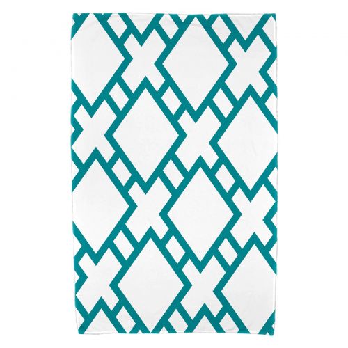  Simply Daisy, 30 x 60 inch, Square in St. Louis Geometric Print Beach Towel, Green