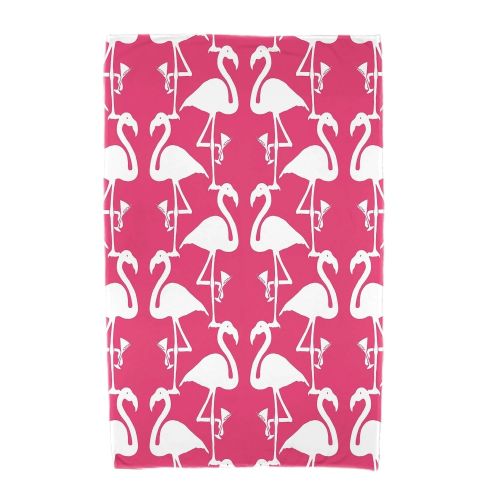  Simply Daisy, 30 x 60 inch, Flamingo Heart Martini Animal Print Beach Towel, Coral