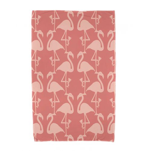  Simply Daisy, 30 x 60 inch, Flamingo Heart Martini Animal Print Beach Towel, Coral