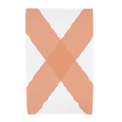  Simply Daisy, 30 x 60 Inch, X Marks the Spot, Geometric Print Beach Towel, Orange