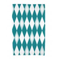Simply Daisy, 30 x 60 inch, Harlequin Geometric Print Beach Towel, Blue