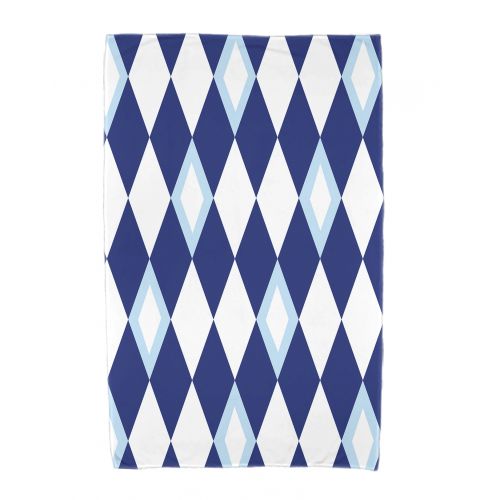  Simply Daisy, 30 x 60 inch, Harlequin Geometric Print Beach Towel, Royal Blue