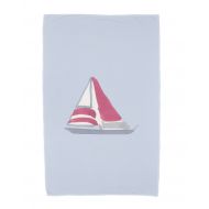 Simply Daisy, 30 x 60 Inch, Sail Away, Geometric Print Beach Towel, Blue