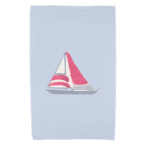  Simply Daisy, 30 x 60 Inch, Sail Away, Geometric Print Beach Towel, Blue