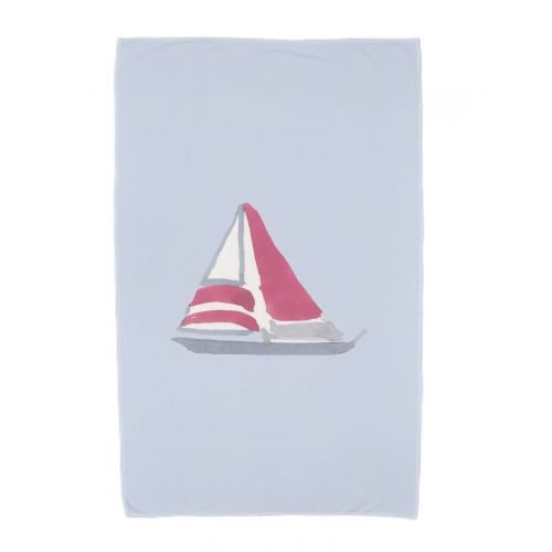  Simply Daisy, 30 x 60 Inch, Sail Away, Geometric Print Beach Towel, Blue