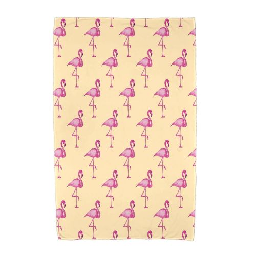  Simply Daisy 30 x 60 inch, Flamingo Fanfare Multi Animal Print Beach Towel, Light Green