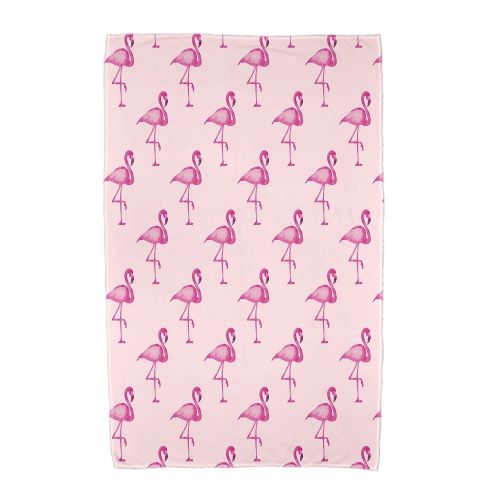  Simply Daisy 30 x 60 inch, Flamingo Fanfare Multi Animal Print Beach Towel, Light Green