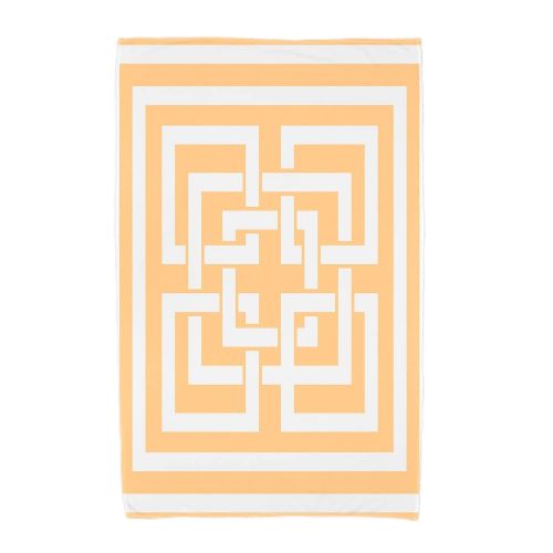  Simply Daisy, 30 x 60 Inch, Greek New Key, Geometric Print Beach Towel, Green