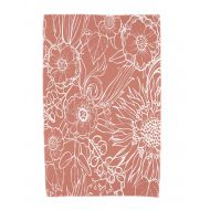 Simply Daisy, 30 x 60 Inch, Zentangle 4, Floral Print Beach Towel, Red Orange