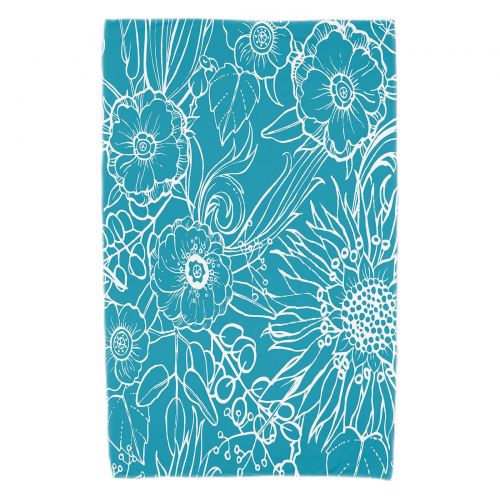  Simply Daisy, 30 x 60 Inch, Zentangle 4, Floral Print Beach Towel, Red Orange