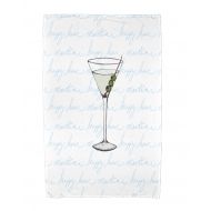Simply Daisy, 30 x 60 inch, Martini Glass Text Fade Geometric Print Beach Towel, Pale Blue