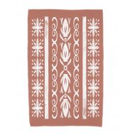 Simply Daisy, 30 x 60 Inch, Cuban Tile 2, Geometric Print Beach Towel, Red Orange