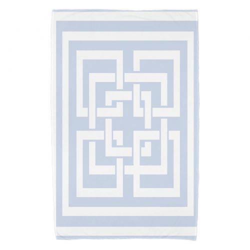  Simply Daisy, 30 x 60 Inch, Greek New Key, Geometric Print Beach Towel, Blue