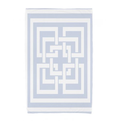  Simply Daisy, 30 x 60 Inch, Greek New Key, Geometric Print Beach Towel, Blue