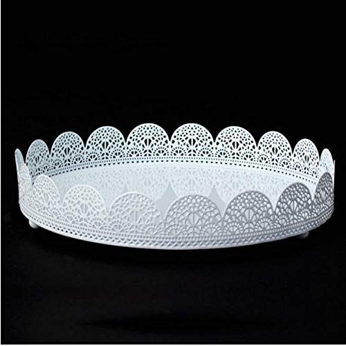  Simply Elegant Craft and Party Unique 6pcs White Metal Cake and Treat Stand - Lace Design Perfect for all Party decorations