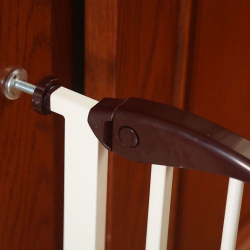  Simply Silver - Baby Kids Pet Safety Gate Door Walk Through Toddler Metal Easy Locking System US