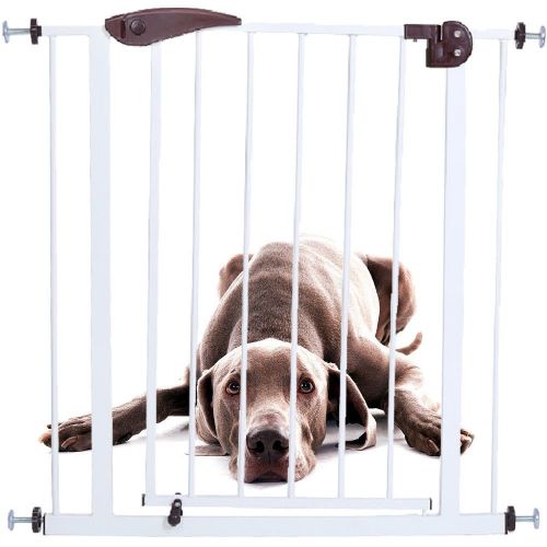  Simply Silver - Baby Kids Pet Safety Gate Door Walk Through Toddler Metal Easy Locking System US