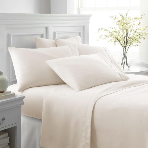  Simply Soft Ultra Soft 6 Piece Bed Sheet Set, King, Ivory