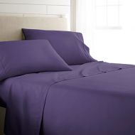 Simply Soft 4 Piece Embossed Patterned Sheet Set, Twin, Chevron Purple