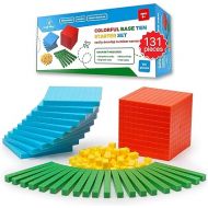 Simply magic 131 PCS Base Ten Blocks for Math - Place Value Blocks, Base 10 Math Manipulatives K-3, Math Counters, Number Blocks, Math Cubes for Kids, Counting Blocks - Kindergarten 1st 2nd 3rd Grade