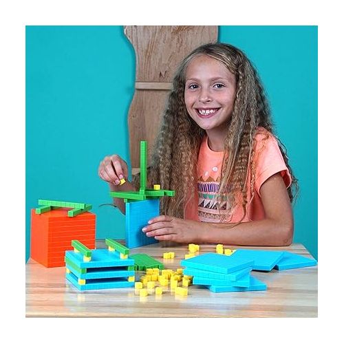  Simply magic 131 PCS Base Ten Blocks for Math - Place Value Blocks, Base 10 Math Manipulatives K-3, Math Counters, Number Blocks, Math Cubes for Kids, Counting Blocks - Kindergarten 1st 2nd 3rd Grade