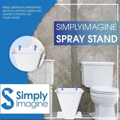  [아마존베스트]SimplyImagine SprayStand - Cloth Diaper Sprayer Splatter Shield - Contains Spray and Debris When Rinsing Cloth Diapers, Clothing, Shoes, and More in Toilet Spray Bucket Pail