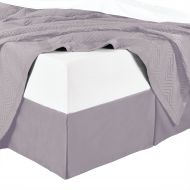 SimplyLinens Queen Solid Lilac Cotton Bed-Skirt, Pleated Tailored Bed Skirt with 15 Drop, 300 TC, 100% Cotton