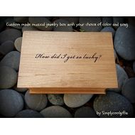 Simplycoolgifts jewelry box, music box, love jewelry box, How did I get so lucky?, custom made music box, handmade jewelry box, anniversary gift, simplycoolgifts, valentines day