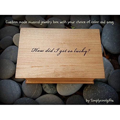  Simplycoolgifts jewelry box, music box, love jewelry box, How did I get so lucky?, custom made music box, handmade jewelry box, anniversary gift, simplycoolgifts, valentines day