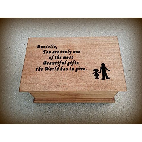  Simplycoolgifts Personalized wooden jewelry box with your Daughters name and the Quote: You are truly one of the most Beautiful gifts the World has to give