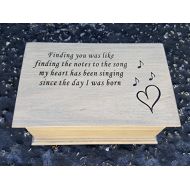Personalized musical jewelry box with a love quote engraved on top, gift for love, great gift for fifth anniversary handmade by Simplycoolgifts