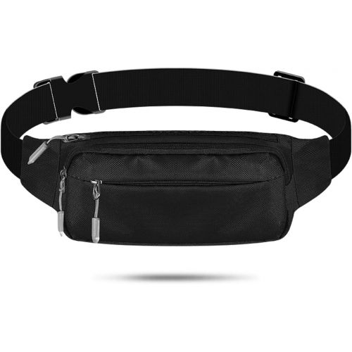  Simptech Functional Mens Fanny Pack Wasit Bag With Triple Pockets Design Adjustable Large Size Belt Water-Resistant For Men Women Running Workout Hiking Travel