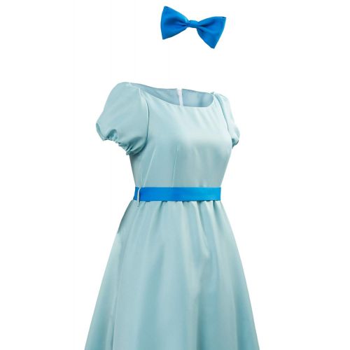  Sinastar Wendy Cosplay Dress Costume Halloween Princess Fancy Maxi Blue Dress for Women Kids