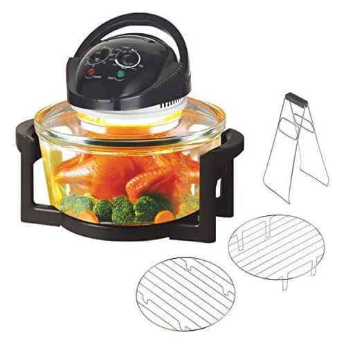  [아마존베스트]-Service-Informationen Halogen Oven Heat Air Oven Halogen Oven Heat Air Grill Convection Oven Halogen Oven 1300 Watt 12 Litre with Expansion Ring Mini Oven Halogen Oven