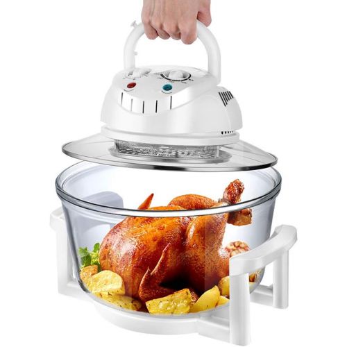  [아마존베스트]-Service-Informationen Halogen Oven Heat Air Oven Halogen Oven Heat Air Grill Convection Oven Halogen Oven 1300 Watt 12 Litre with Expansion Ring Mini Oven Halogen Oven