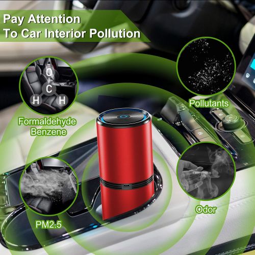  Sincelo Car Air PurifierPortable Air PurifierAir Purifiers for Home,Bedroom,desktopCar Air FreshenersPet Odor EliminatorRemoves PM2.5 Dust,Smoke,Car Odor Personal Air Purifier for Travel F