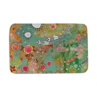 Sincerely Joy Boho microfiber mat Feathers, Flowers, Showers unique colorful artwork by mixed media fine artist C.Cambrea. Bathroom, kitchen, welcome, mat, rug, carpet, designer home accessories