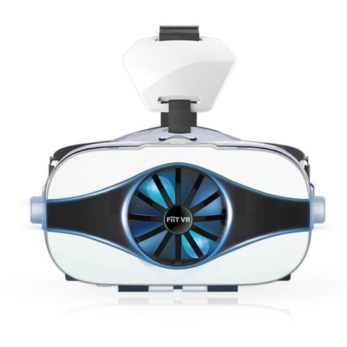  Sincerest Fiit VR 5F Mini 3D Glasses Fan Cooling Virtual Reality Glasses Box Deluxe Edition Smartphones VR Headset Fit for iPhone Samsung and Other 4.0~6.3” Phone + Bluetooth Remot