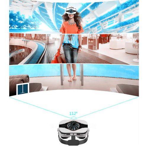  Sincerest Fiit VR 5F Mini 3D Glasses Fan Cooling Virtual Reality Glasses Box Deluxe Edition Smartphones VR Glass Virtual Reality Headset Fit for iPhone Samsung and Other 4.0~6.3 in