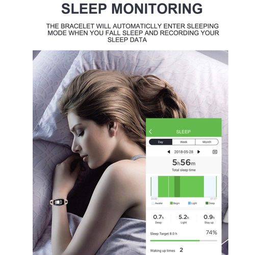  Sincerest Female Smart Bracelet Elegant Calories Distance Sleeping Fitness Tracker Blood Pressure Heart Rate Health Wristand Waterproof Bluetooth Watch Fit for iPhone Android Phone