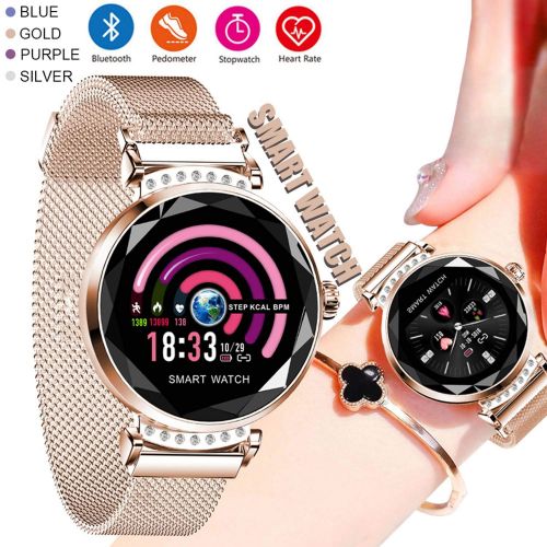  Sincerest Fitness Trackers Smart Watch Elegant Women Heart Rate Monitors Waterproof Sports Pedometers Bracelet Blood Pressure Wristband Lady Luxury 3D Glass Smartwatch Band for Iphone Androi