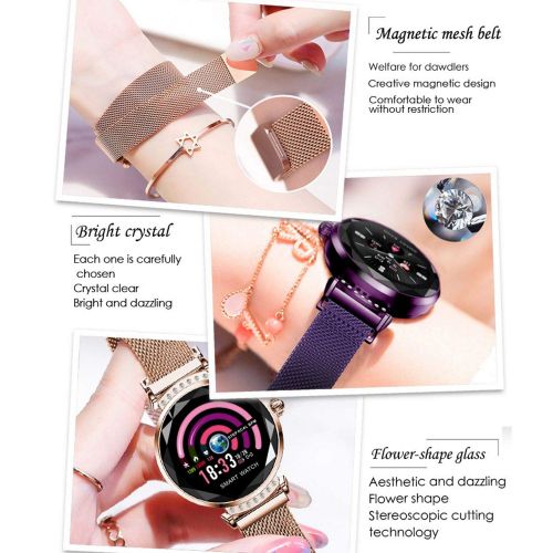  Sincerest Fitness Trackers Smart Watch Elegant Women Heart Rate Monitors Waterproof Sports Pedometers Bracelet Blood Pressure Wristband Lady Luxury 3D Glass Smartwatch Band for Iphone Androi