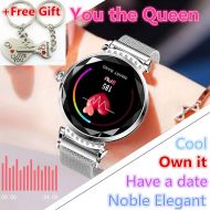 Sincerest Fitness Trackers Smart Watch Elegant Women Heart Rate Monitors Waterproof Sports Pedometers Bracelet Blood Pressure Wristband Lady Luxury 3D Glass Smartwatch Band for Iphone Androi